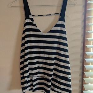 Blank and white striped tank top